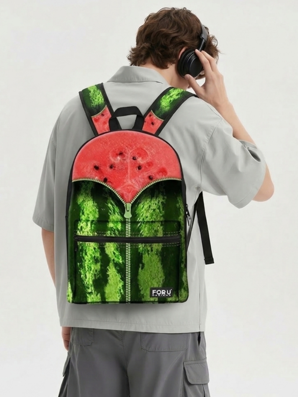 For U Designs Classic Fresh Watermellon Pattern Backpack - Picture 9 of 9